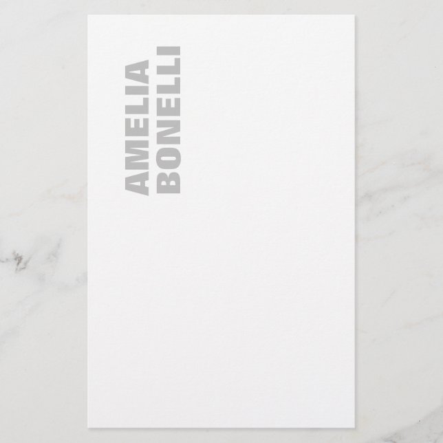 Papelería Moderno Gris Blanco Negrita Minimalista Profesiona (Anverso)
