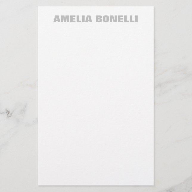 Papelería Moderno Minimalista Profesional Blanco Gris Audaz (Anverso)