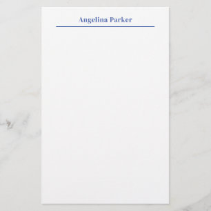 Papelería Moderno Minimalista sencillo blanco azul