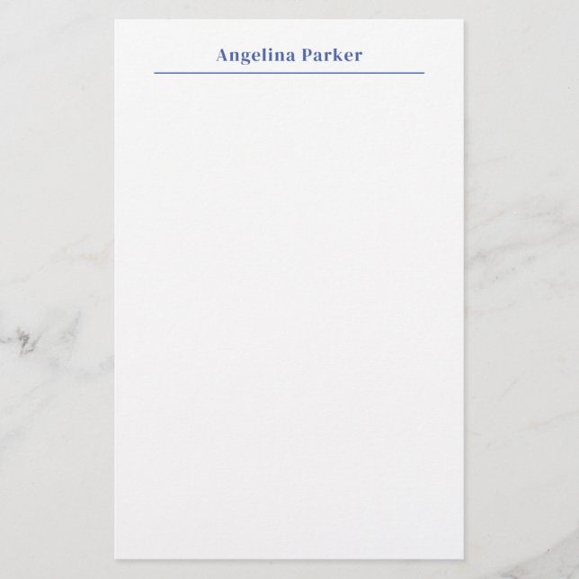 Papelería Moderno Minimalista sencillo blanco azul (Anverso)