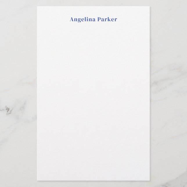 Papelería Moderno Minimalista sencillo blanco azul (Anverso)