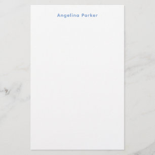 Papelería Moderno Minimalista sencillo blanco azul