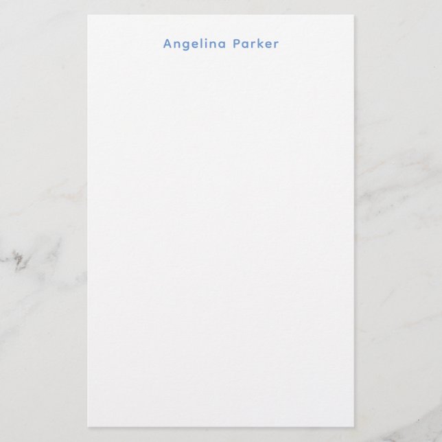 Papelería Moderno Minimalista sencillo blanco azul (Anverso)