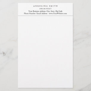 Papelería Moderno Minimalista Simple Blanco Profesional