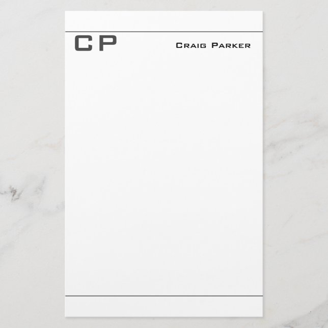 Papelería Moderno Monograma Profesional Llanto Minimalista (Anverso)