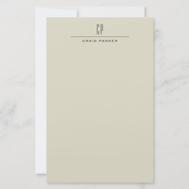 Papelería Moderno Monograma Profesional Llanto Minimalista (Anverso)
