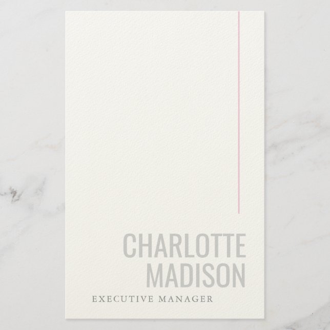 Papelería Moderno Nombre Propio Minimalista Sencillo (Anverso)