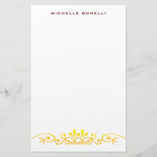 Papelería Moderno Patrón de Flor Minimalista Profesional