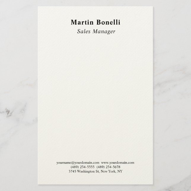 Papelería Moderno Profesional Clásico Negro y Blanco (Anverso)