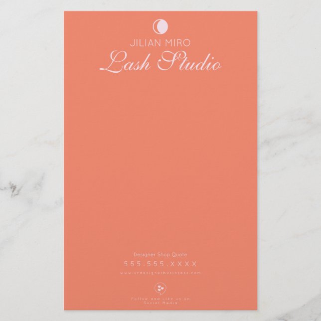Papelería Moderno Salón Belleza Eyelash Studio (Anverso)
