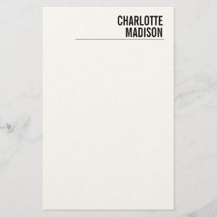 Papelería Moderno Simple Blanco Minimalista Plano 