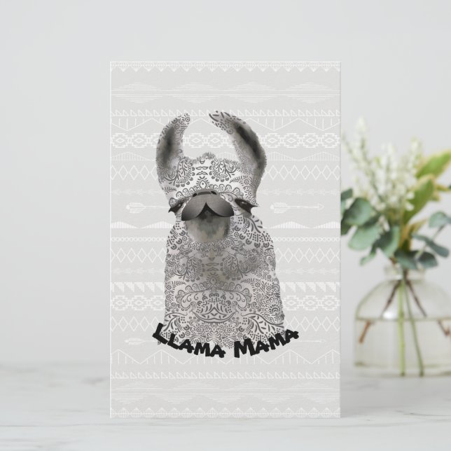 Papelería Moma llama personalizada (Anverso de pie)
