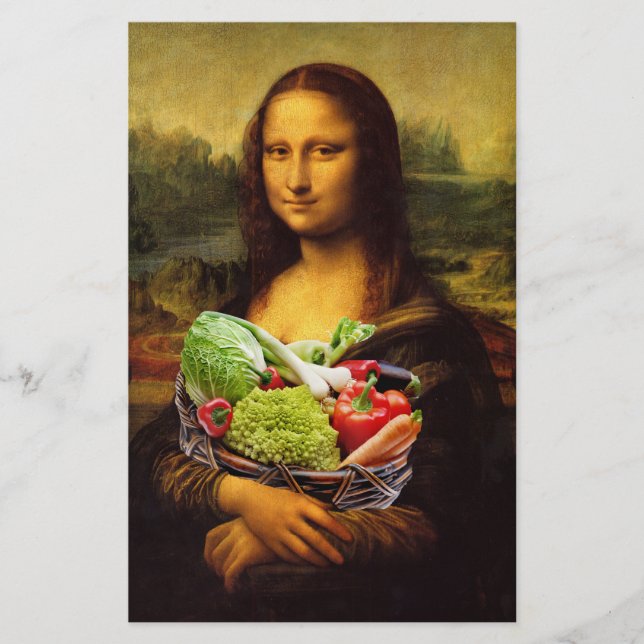 Papelería Mona Lisa ama a las verduras (Anverso)