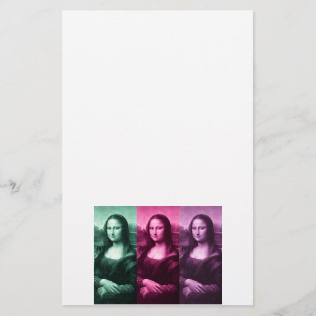 Papelería Mona Lisa Púrpura Rosa Verde (Anverso)