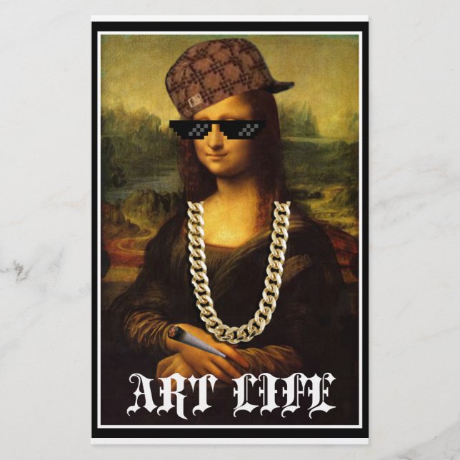 Papelería Mona Lisa Thug Life Art Life (Anverso)