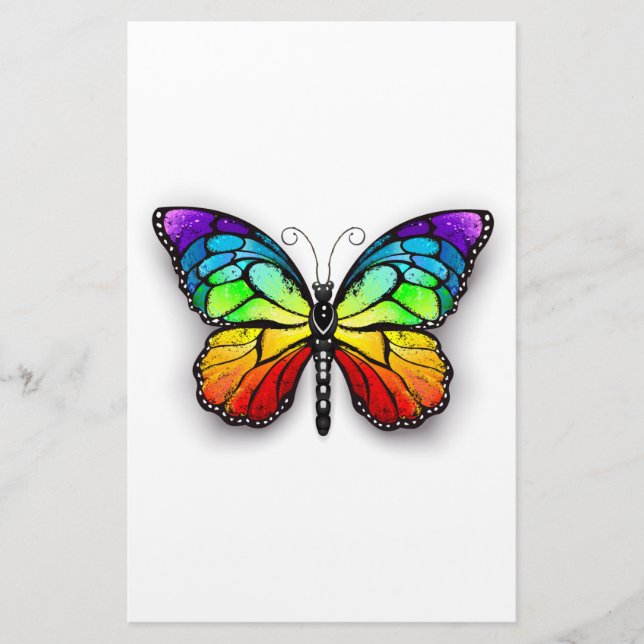 Papelería Monarca de mariposa arcoiris (Anverso)