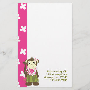 Papelería monkeyflowers2, girlmonkeytrop, mono Gir de Hula