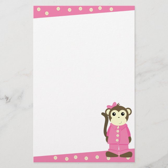 Papelería Mono en pijamas (Anverso)