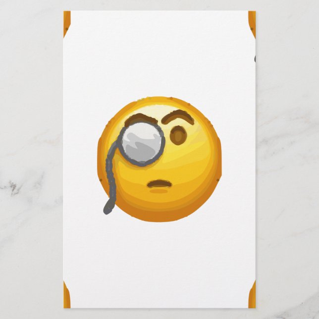 Papelería monóculo de emoji (Anverso)
