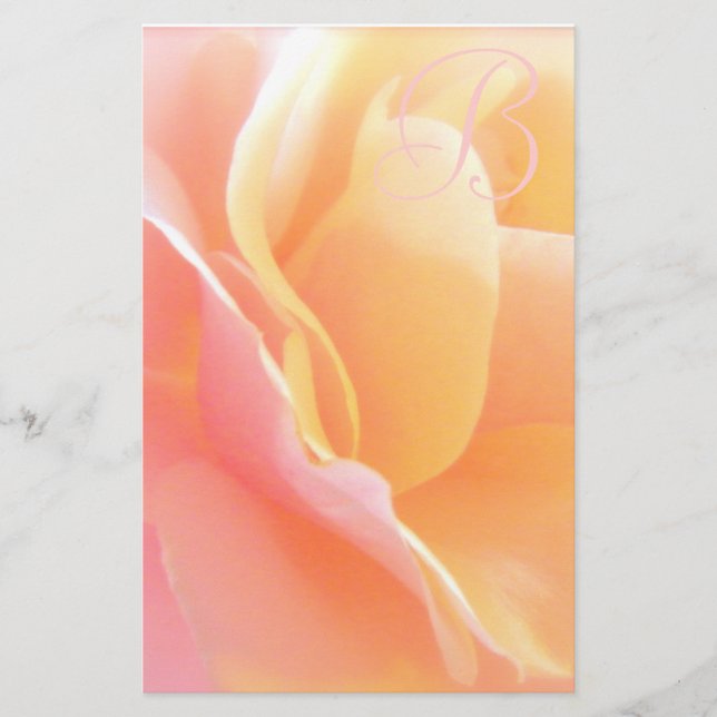 Papelería Monograma color de rosa inmóvil (Anverso)