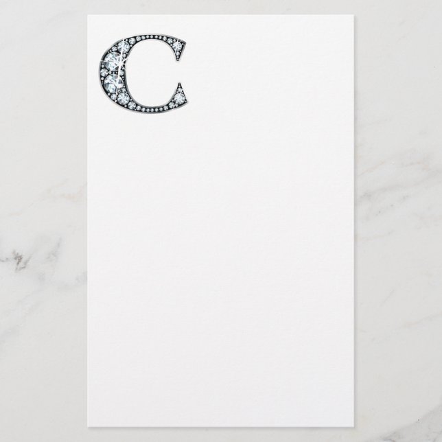 Papelería Monograma de C Faux-"Diamond" (Anverso)