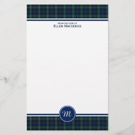 Papelería Monograma de Clan Mackenzie Tartan