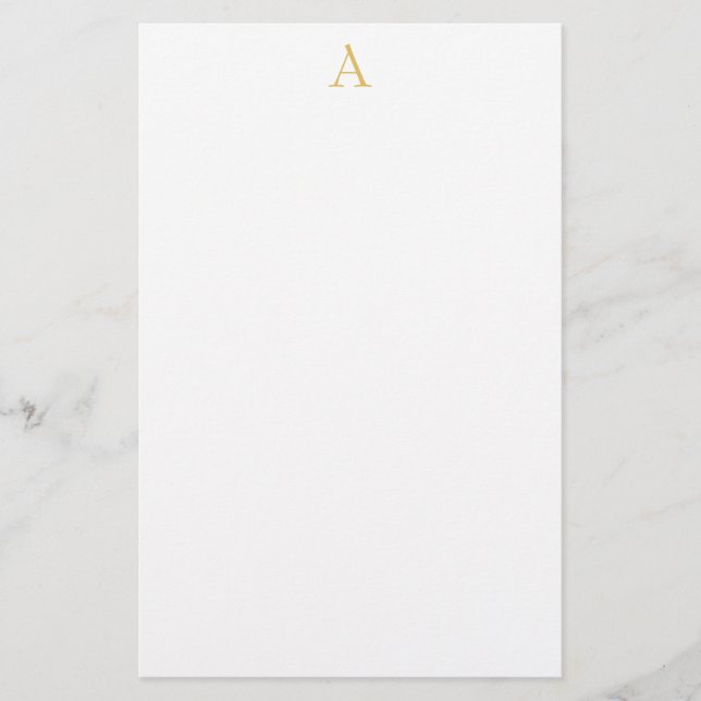 Papelería Monograma de color dorado blanco (Anverso)