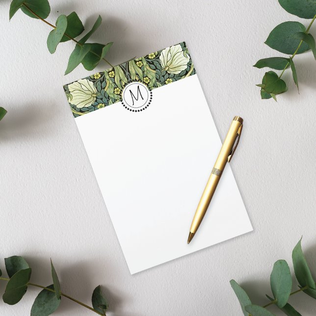 Papelería Monograma de Guillermo Morris con flores amarillas (Subido por el creador)