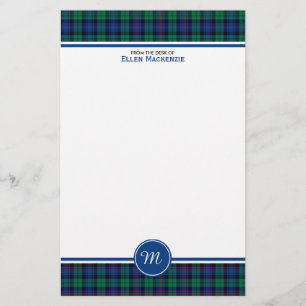 Papelería Monograma de la familia Armstrong Blue y Green Tar
