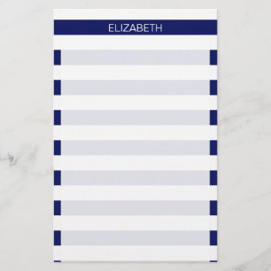 Papelería Monograma de la franja de perrito horizontal blanc