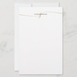 Papelería Monograma de letra script minimalista elegante en