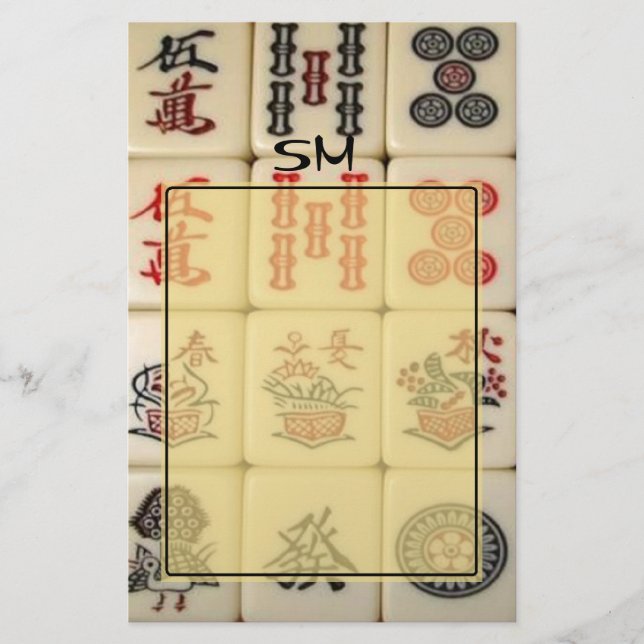 Papelería Monograma de Mahjong (Anverso)
