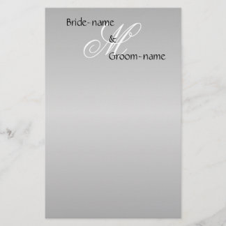 Papelería Monograma de matrimonio personalizado blanco y neg