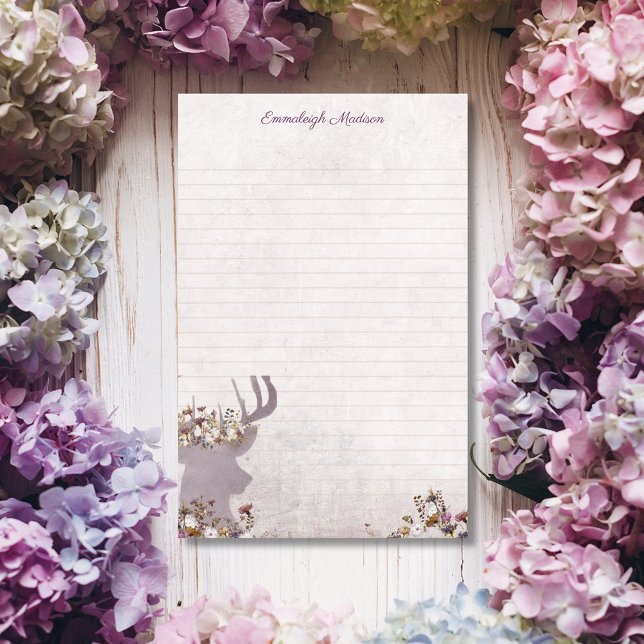 Papelería Monograma de Moda de Lavender Deer Dreamy Boho (Subido por el creador)