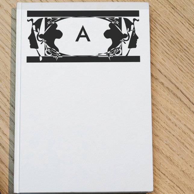 Papelería Monograma de silueta de las damas de Art Nouveau (Subido por el creador)