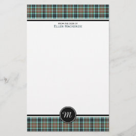 Papelería Monograma de Thompson Clan Hunting Tartan