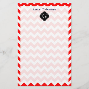 Papelería Monograma del Cuatrefol Blanco Rojo Brillante