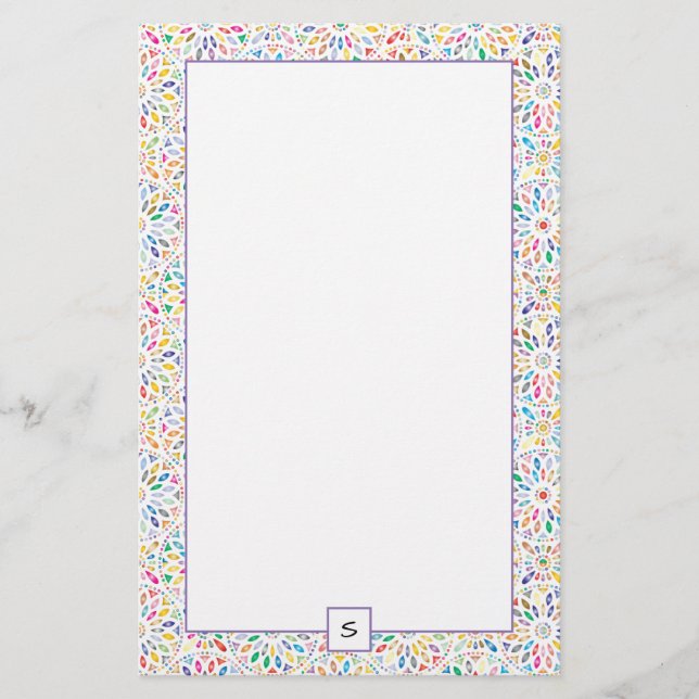 Papelería Monograma del modelo el | del caleidoscopio (Anverso)