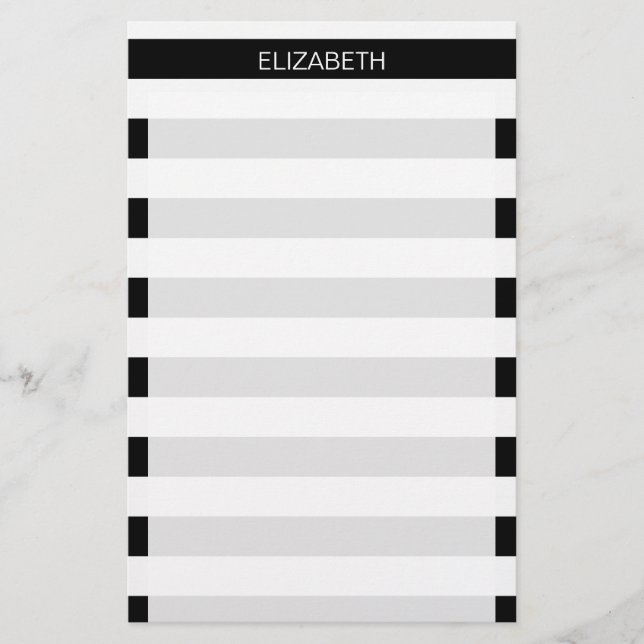 Papelería Monograma del nombre de la franja de perrito horiz (Anverso)