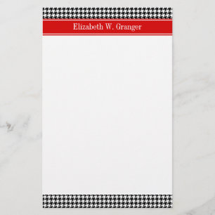 Papelería Monograma del nombre rojo de la estrella negra bla