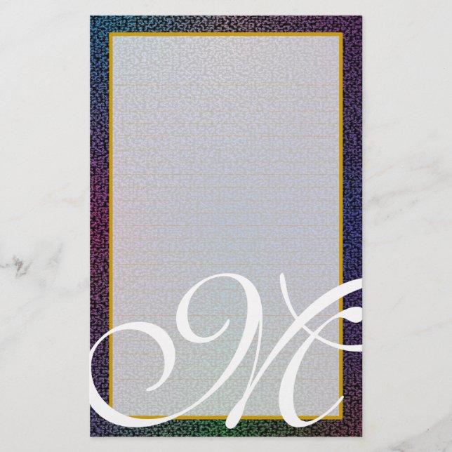 Papelería Monograma efectos de escritorio alineados finos (Anverso)