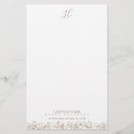 Papelería Monograma Elegante Floral Personalizado