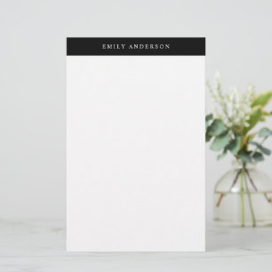 Papelería Monograma elegante minimalista en blanco y negro