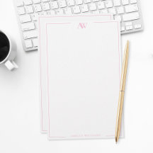 Monograma elegante minimalista moderno rosa
