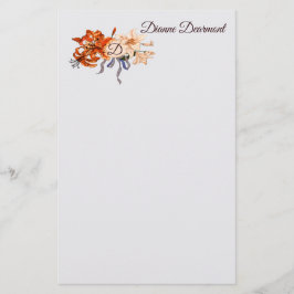 Papelería Monograma floral con su opción de letras