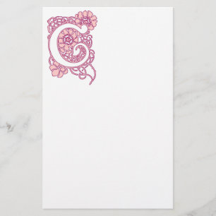 Papelería Monograma floral de Art Nouveau C