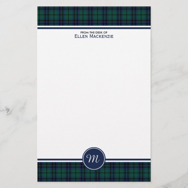 Papelería Monograma Keith Clan Modern Tartan (Anverso)