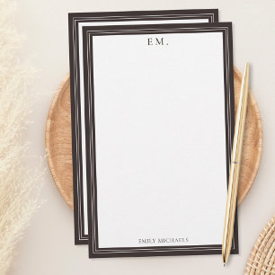 Papelería Monograma marrón minimalista