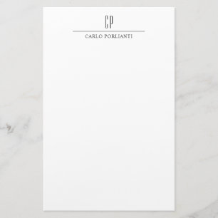 Papelería Monograma Moderna Profesional Sencilla Nombre