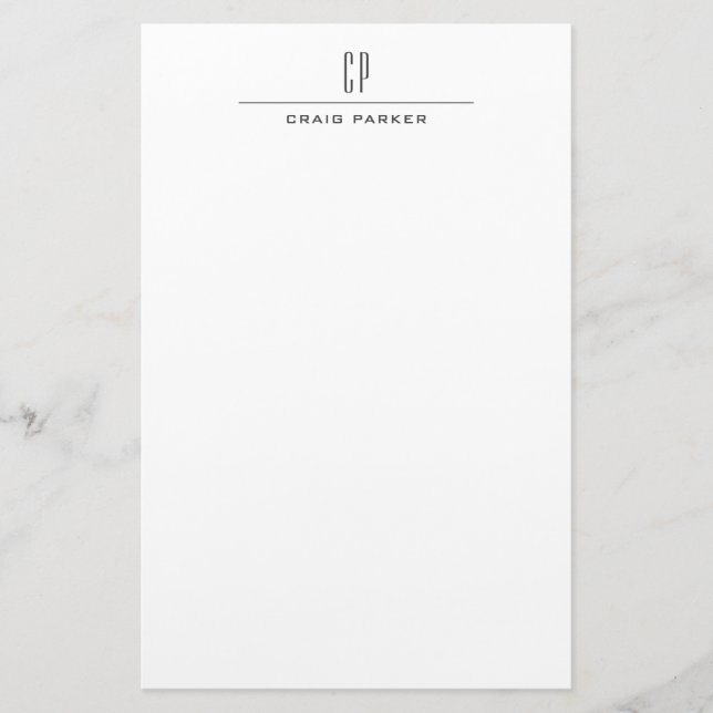 Papelería Monograma moderno profesional simple llano (Anverso)
